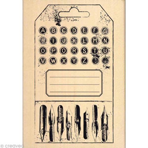 Tampon Shabby - Tag alphabet vintage 10 x 6,8 cm - Photo n°1