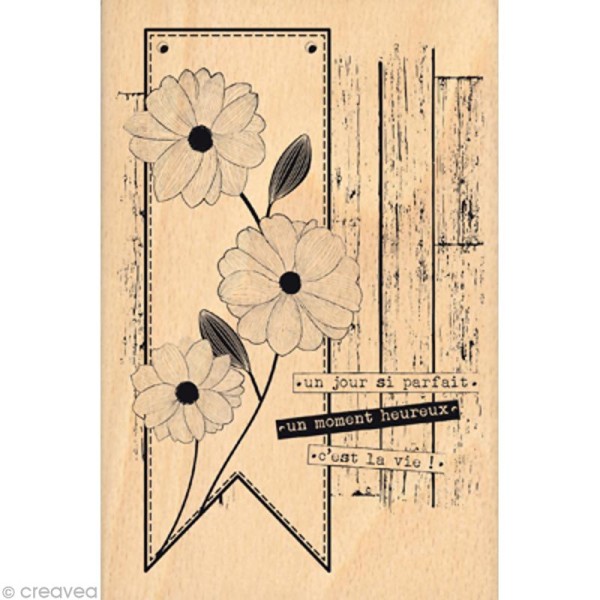 Tampon Shabby - Fleurs vintage 15 x 9,8 cm - Photo n°1