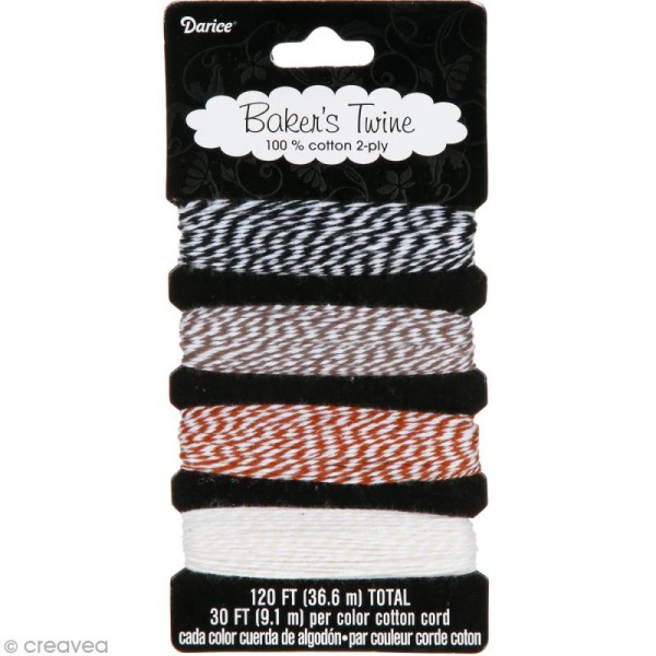 Ficelle Baker's twine - Assortiment Cappucino - 4 x 9,1 m - Photo n°1