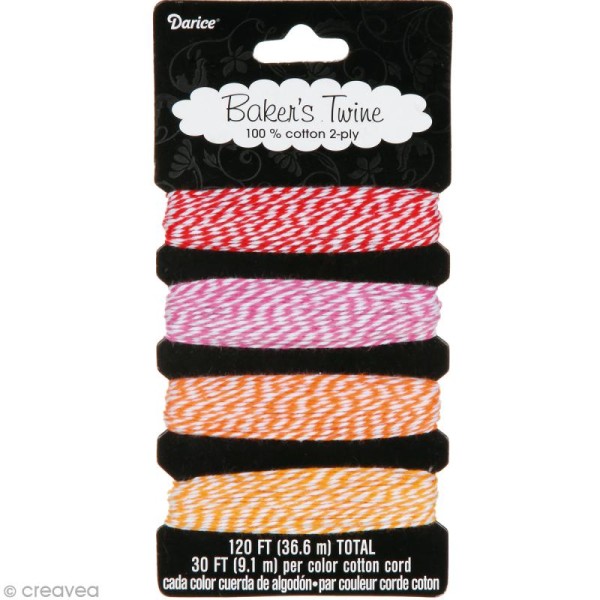 Ficelle Baker's twine - Assortiment Candylane - 4 x 9,1 m - Photo n°1