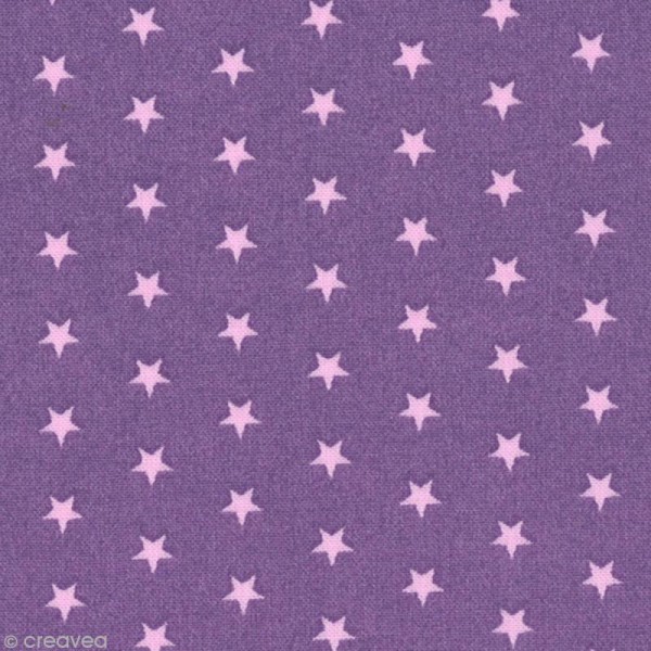 Tissu Frou Frou Lavande rosée - Etoile (105) - A la coupe par 10 cm (sur mesure) - Photo n°1