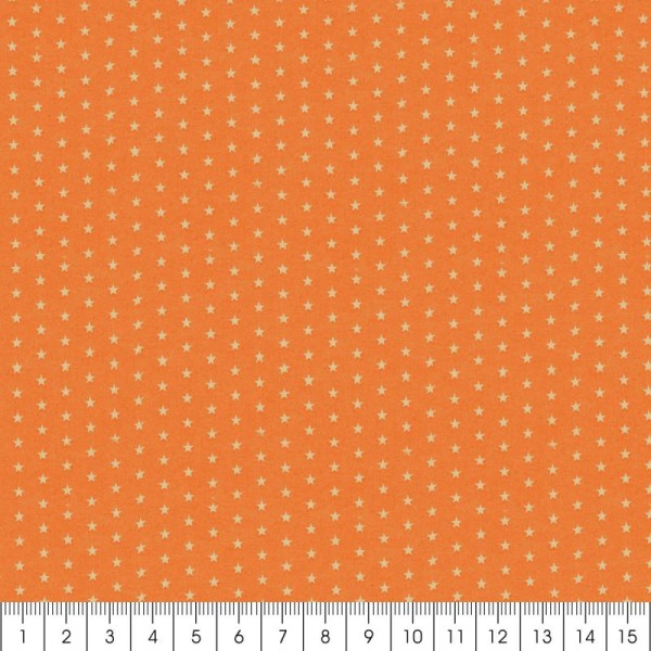Tissu Frou Frou Douceur mandarine - Etoile (109) - A la coupe par 10 cm (sur mesure) - Photo n°3