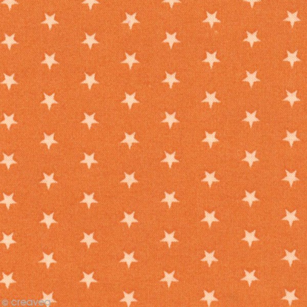 Tissu Frou Frou Douceur mandarine - Etoile (109) - A la coupe par 10 cm (sur mesure) - Photo n°1