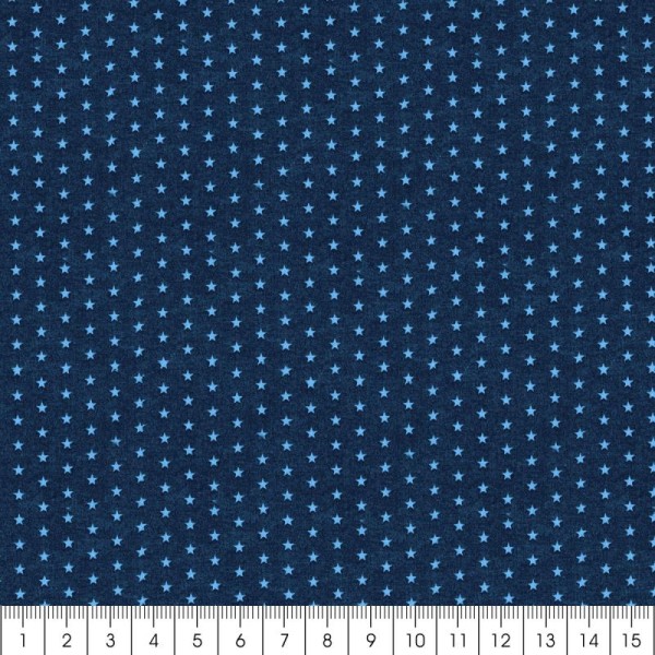 Tissu Frou Frou Bleu intense - Etoile (110) - A la coupe par 10 cm (sur mesure) - Photo n°5