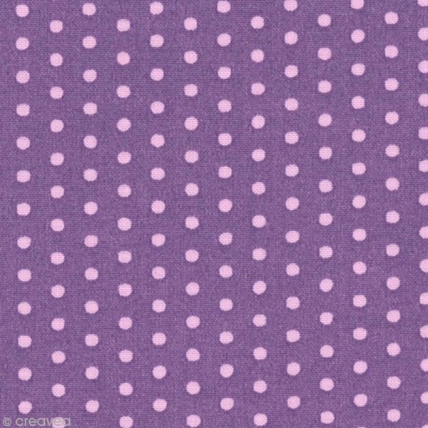 Tissu Frou Frou Lavande rosée - Pois (205) - A la coupe par 10 cm (sur mesure) - Photo n°1