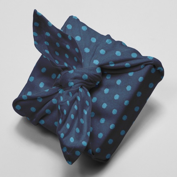Tissu Frou Frou Bleu intense - Pois (210) - A la coupe par 10 cm (sur mesure) - Photo n°4