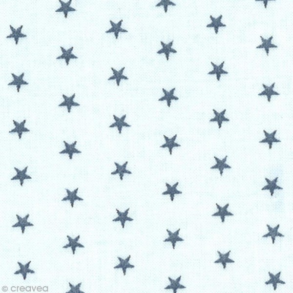 Tissu Frou Frou Ardoise cendrée - Etoilé (303) - A la coupe par 10 cm (sur mesure) - Photo n°1