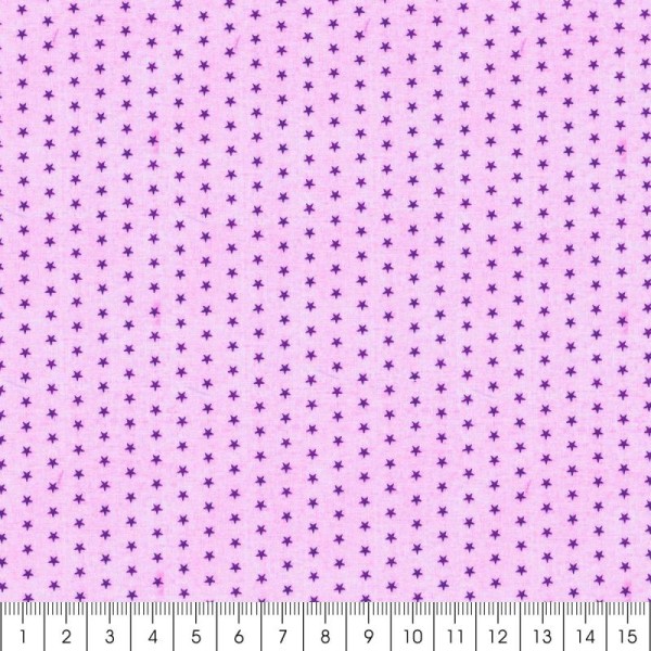 Tissu Frou Frou Lavande rosée - Etoilé (305) - A la coupe par 10 cm (sur mesure) - Photo n°2