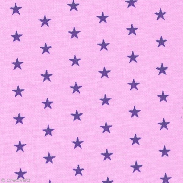 Tissu Frou Frou Lavande rosée - Etoilé (305) - A la coupe par 10 cm (sur mesure) - Photo n°1