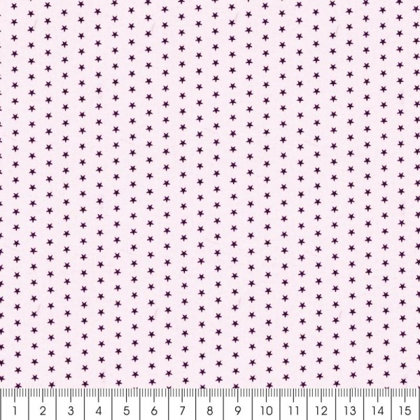 Tissu Frou Frou Prune délicate - Etoilé (306) - A la coupe par 10 cm (sur mesure) - Photo n°2
