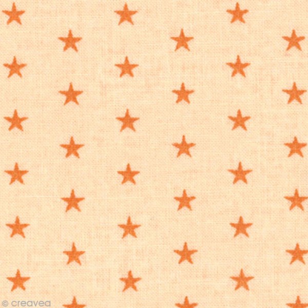 Tissu Frou Frou Douceur mandarine - Etoilé (309) - A la coupe par 10 cm (sur mesure) - Photo n°1