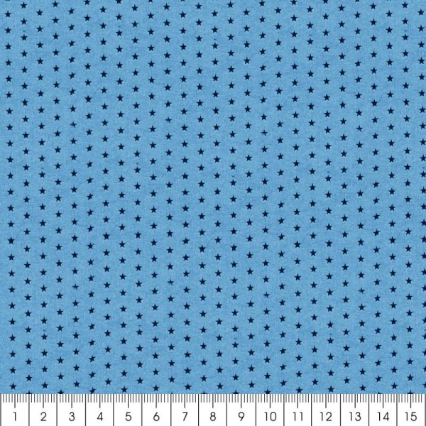 Tissu Frou Frou Bleu intense - Etoilé (310) - A la coupe par 10 cm (sur mesure) - Photo n°2