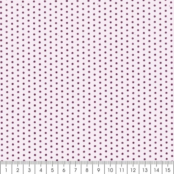 Tissu Frou Frou Prune délicate - Points (406) - A la coupe par 10 cm (sur mesure) - Photo n°3