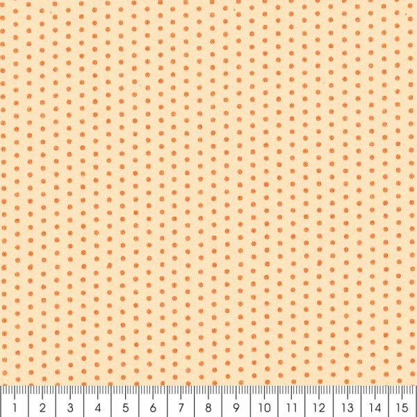 Tissu Frou Frou Douceur mandarine - Points (409) - A la coupe par 10 cm (sur mesure) - Photo n°2