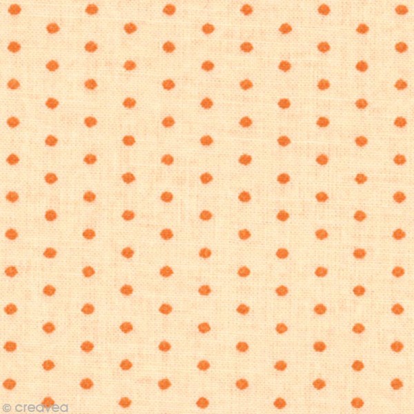 Tissu Frou Frou Douceur mandarine - Points (409) - A la coupe par 10 cm (sur mesure) - Photo n°1
