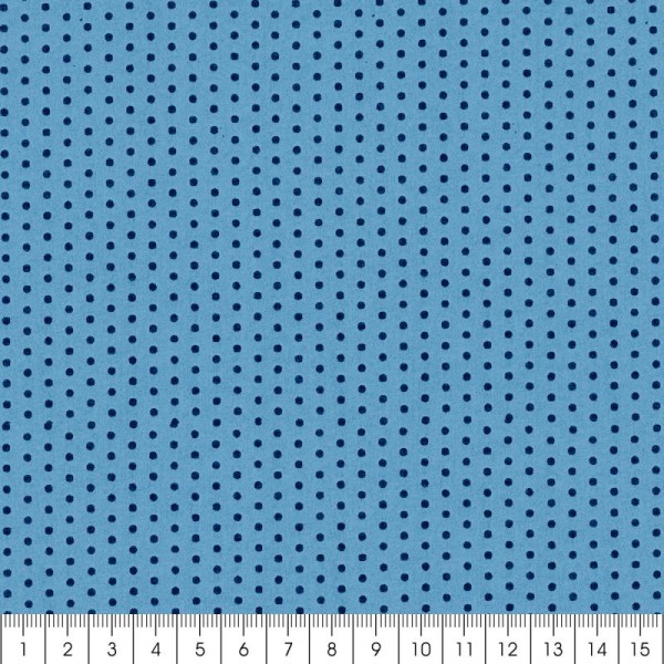 Tissu Frou Frou Bleu intense - Points (410) - A la coupe par 10 cm (sur mesure) - Photo n°3