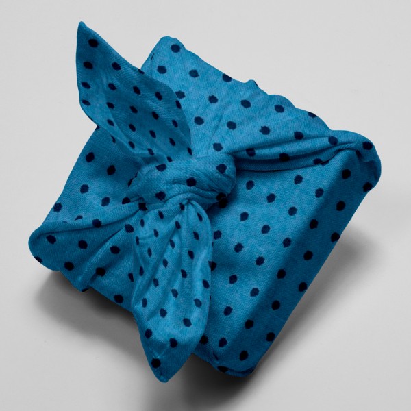 Tissu Frou Frou Bleu intense - Points (410) - A la coupe par 10 cm (sur mesure) - Photo n°4