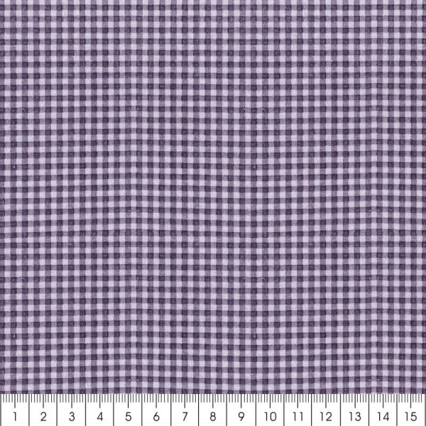 Tissu Frou Frou Violet sage - Vichy (504) - A la coupe par 10 cm (sur mesure) - Photo n°2