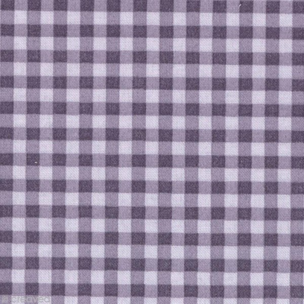 Tissu Frou Frou Violet sage - Vichy (504) - A la coupe par 10 cm (sur mesure) - Photo n°1