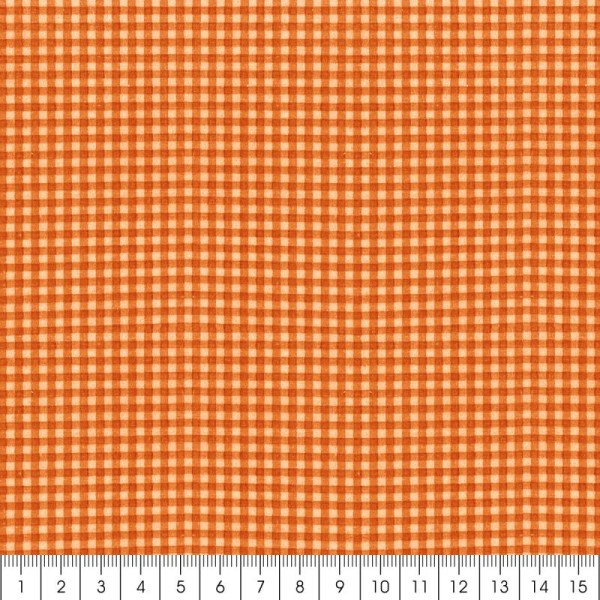 Tissu Frou Frou Douceur mandarine - Vichy (509) - A la coupe par 10 cm (sur mesure) - Photo n°3