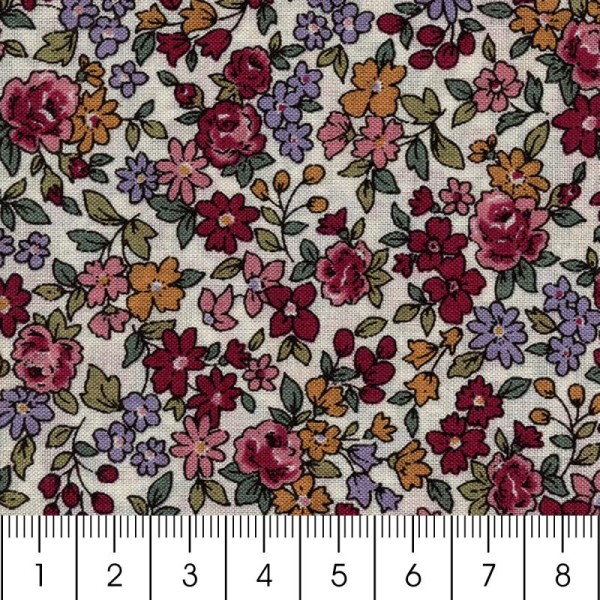 Tissu Frou Frou fleuri n°19 - A la coupe par 10 cm (sur mesure) - Photo n°3