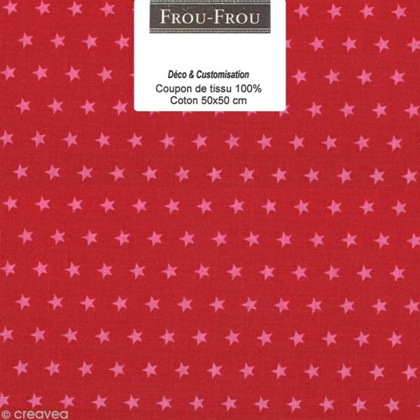 Coupon tissu Frou Frou Rubis éclatant - Etoile (108) - 50 x 50 cm - Photo n°1