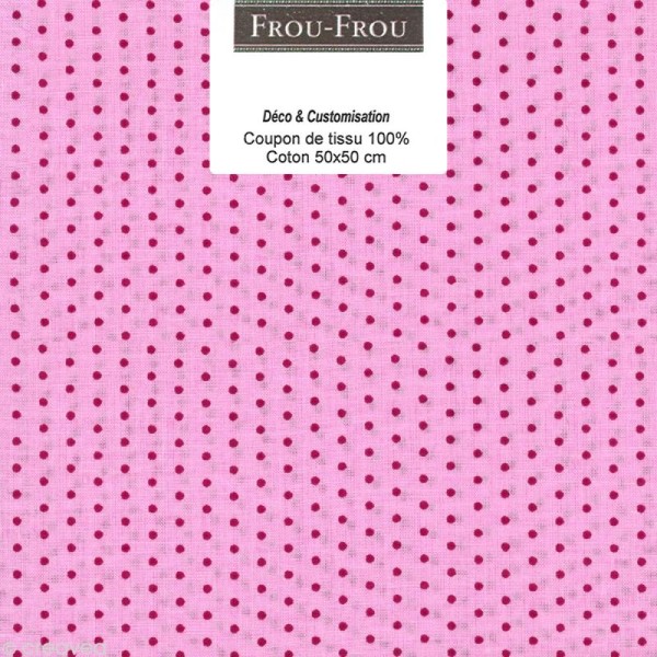 Coupon tissu Frou Frou Camélia - Points (407) - 50 x 50 cm - Photo n°1