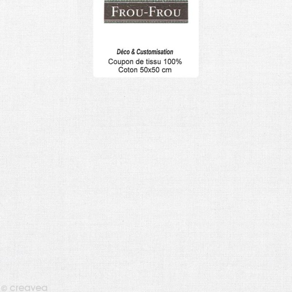 Coupon tissu Frou Frou uni - Blanc (600) - 50 x 50 cm - Photo n°1