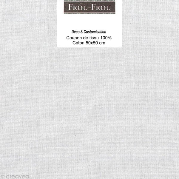 Coupon tissu Frou Frou uni - Ciel d'orage clair (602) - 50 x 50 cm - Photo n°1
