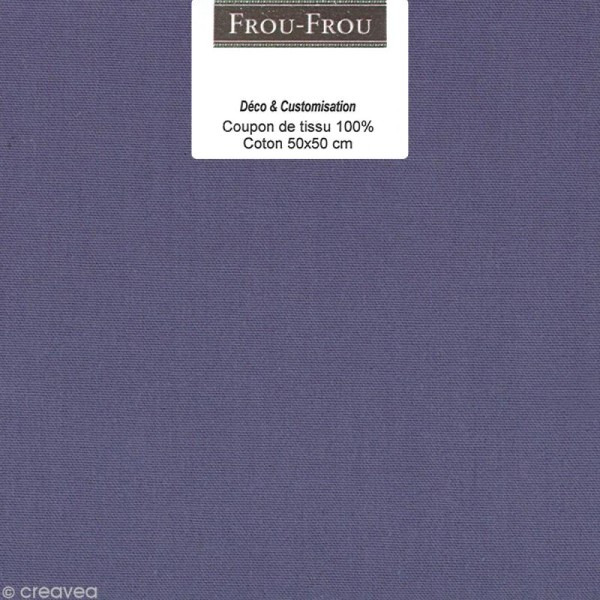 Coupon tissu Frou Frou uni - Violet sage foncé (704) - 50 x 50 cm - Photo n°1