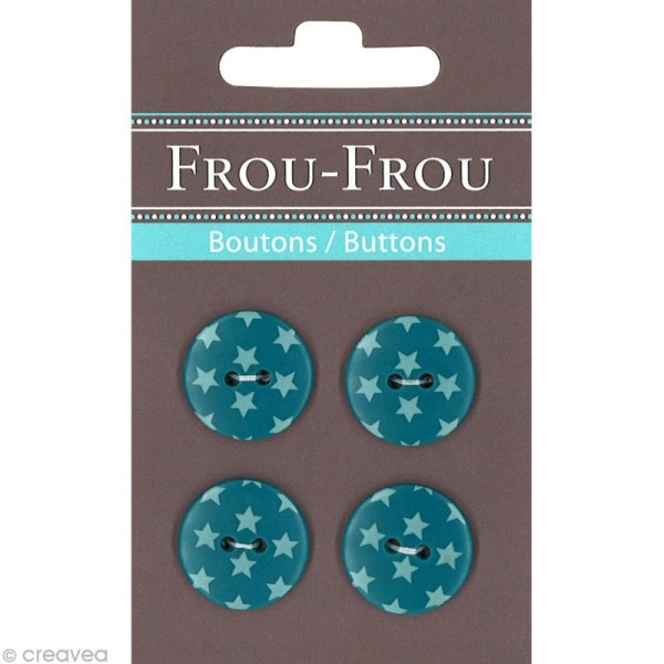 Bouton Frou Frou - 18 mm - Etoile Bora Bora Lagoon - 4 pièces - Photo n°1