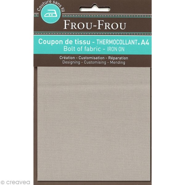Tissu thermocollant Frou Frou uni - Taupe clair - A4 - Photo n°1