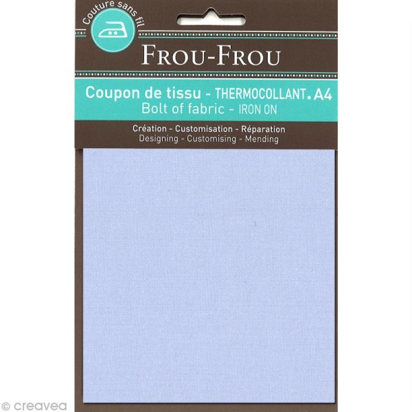Tissu thermocollant Frou Frou uni - Violet sage clair - A4 - Photo n°1