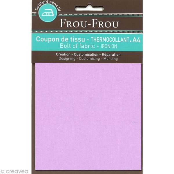 Tissu thermocollant Frou Frou uni - Lavande rosée clair - A4 - Photo n°1