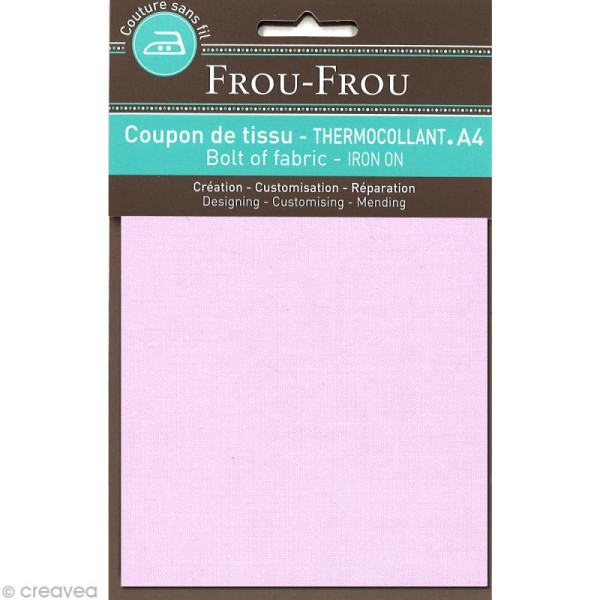 Tissu thermocollant Frou Frou uni - Prune délicate clair - A4 - Photo n°1