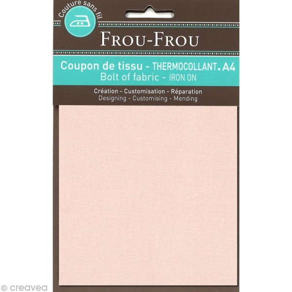 Tissu thermocollant Frou Frou uni - Douceur mandarine clair - A4 - Photo n°1