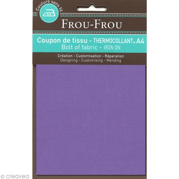 Tissu thermocollant Frou Frou uni - Lavande rosée foncé - A4 - Photo n°1