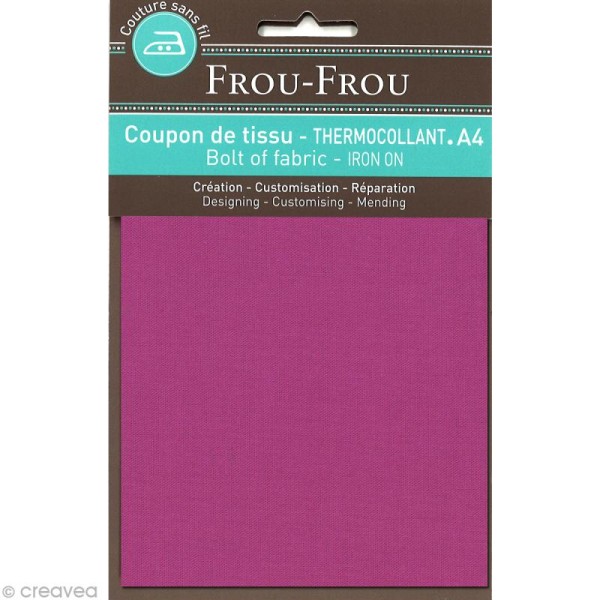 Tissu thermocollant Frou Frou uni - Camélia foncé - A4 - Photo n°1