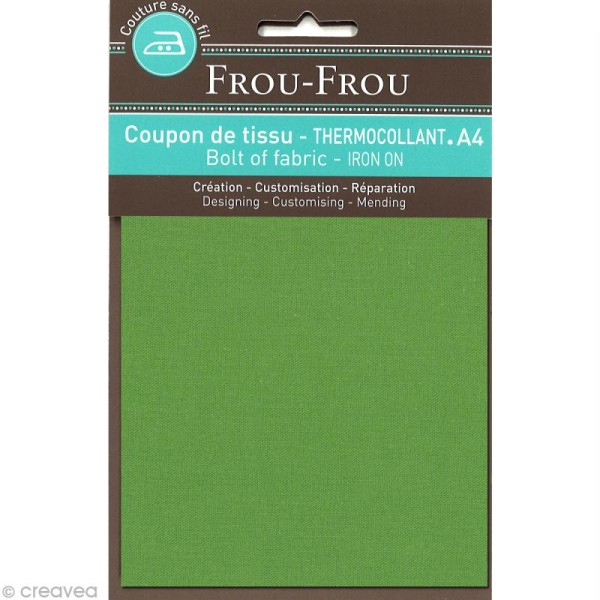 Tissu thermocollant Frou Frou uni - Jardin d'oliviers foncé - A4 - Photo n°1