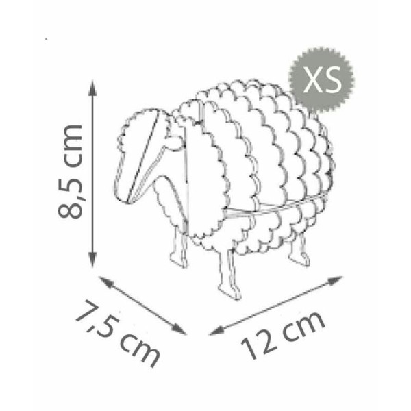 Mini Mouton en carton Blanc Taille XS Cocorikraft - Photo n°4