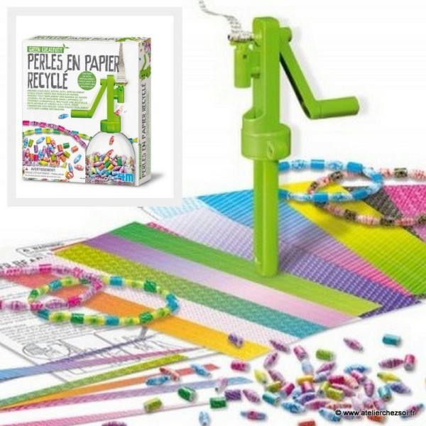 Kit pour créer des Perles en papier recyclé 4M green creativity - Photo n°1