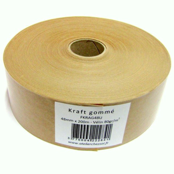Bande de Kraft Gommé Brun Uni 48mm x 200m - Photo n°1