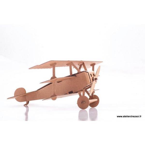 Avion en carton brun Baron rouge à construire 26cm Maquette Leolandia - Photo n°2
