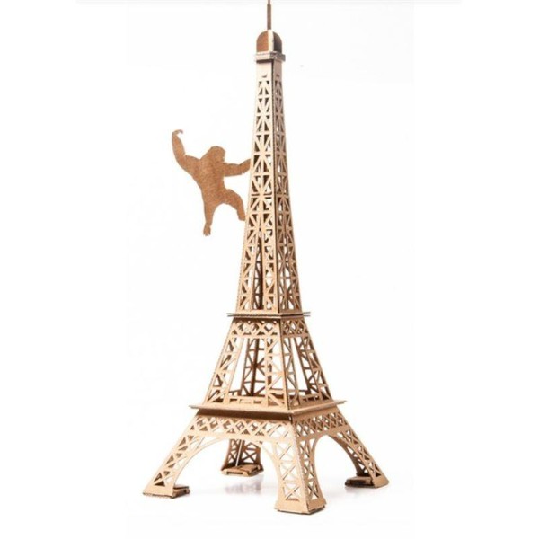 Tour Eiffel en carton brun à construire 50cm Maquette Leolandia - Photo n°1