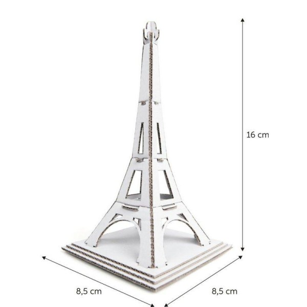 Mini Tour Eiffel en carton blanc à construire 16cm Maquette Leolandia - Photo n°2