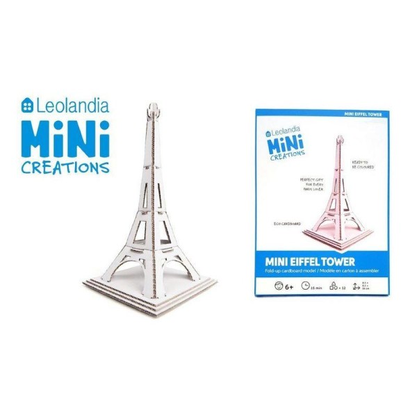 Mini Tour Eiffel en carton blanc à construire 16cm Maquette Leolandia - Photo n°3