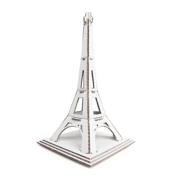Mini Tour Eiffel en carton blanc à construire 16cm Maquette Leolandia - Photo n°1