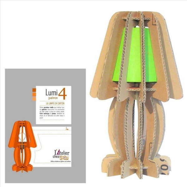 Patron luminaire en carton - Lampe à poser Lumi4 - Photo n°1