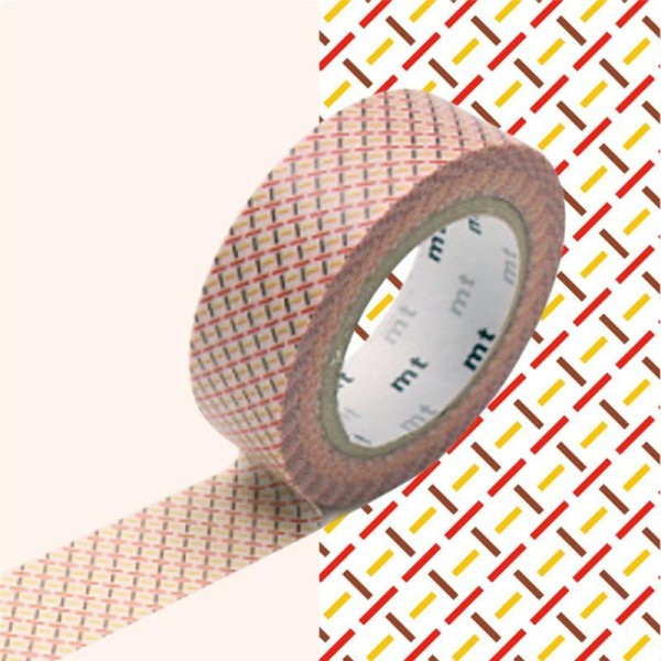 Masking Tape motif Tirets Rouge Rouleau 15mm x 10m - Photo n°1