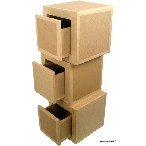 Patron de meuble en carton - Module de rangement en carton Hubi